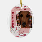 Rode Dachshund Keramisch Ornament (Rechts)