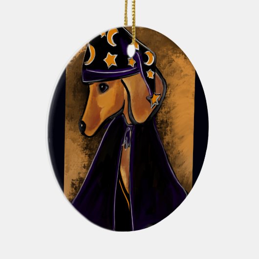 Rode dachshund keramisch ornament (Rechts)