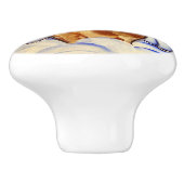 Rode Dachshund Keramische Knop (Zijkant)