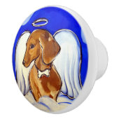 Rode Dachshund Keramische Knop (Rechts)