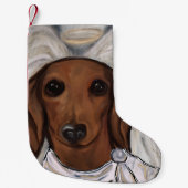Rode Dachshund Kleine Kerstsok (Voorkant)