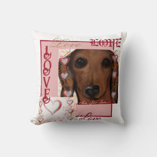 Rode Dachshund    Kussen