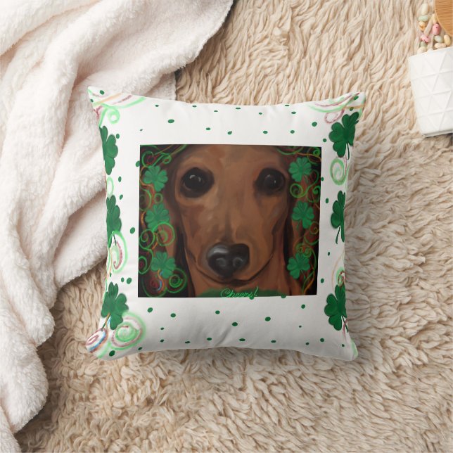 Rode Dachshund   Kussen (Deken)