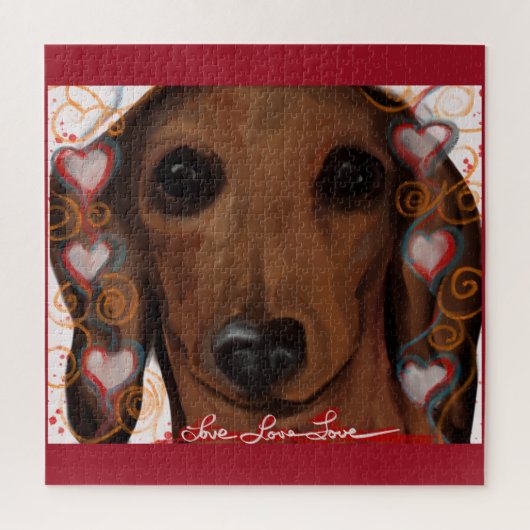 Rode Dachshund Legpuzzel (Verticaal)