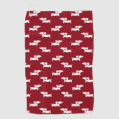 Rode Dachshund Moeder Golfer Gift Golfhanddoek (Voorkant)