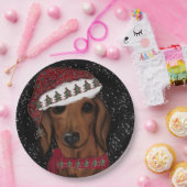 Rode Dachshund  Papieren Bordje (Feest)