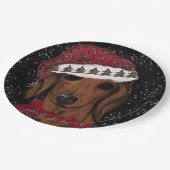 Rode Dachshund  Papieren Bordje (Gekanteld)