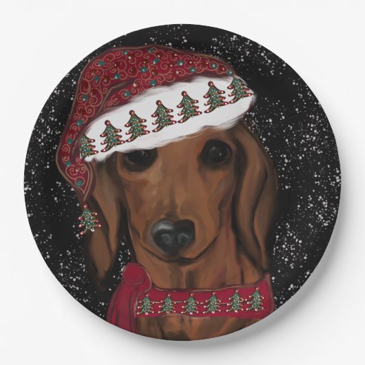 Rode Dachshund  Papieren Bordje (Voorkant)