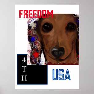 Rode Dachshund      Poster