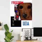 Rode Dachshund      Poster (Thuiskantoor)