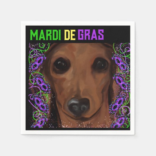 Rode Dachshund Servet (Voorkant)