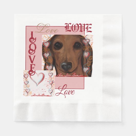 Rode Dachshund Servet (Voorkant)