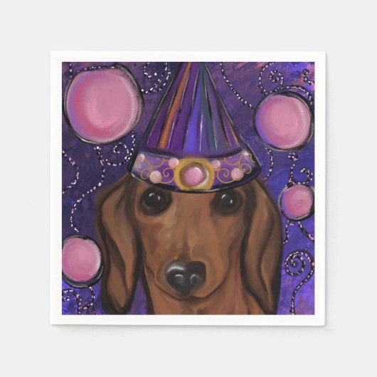 Rode Dachshund Servet (Voorkant)