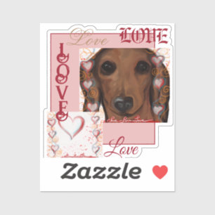 Rode Dachshund      Sticker