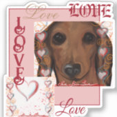 Rode Dachshund      Sticker (Voorkant)