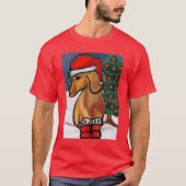 Rode Dachshund T-shirt (Voorkant)