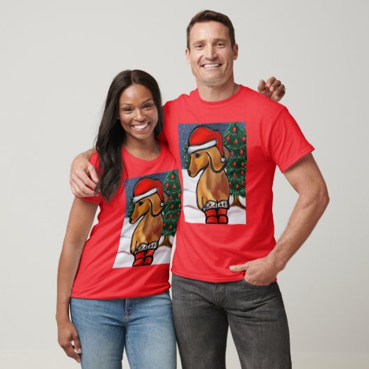Rode Dachshund T-shirt (Unisex)