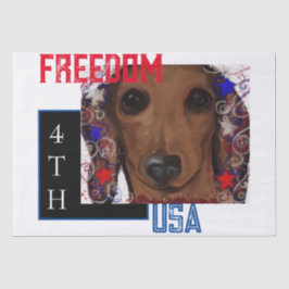 Rode Dachshund Tissuepapier
