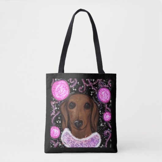 Rode Dachshund Tote Bag (Voorkant)