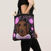 Rode Dachshund Tote Bag (Dichtbij)