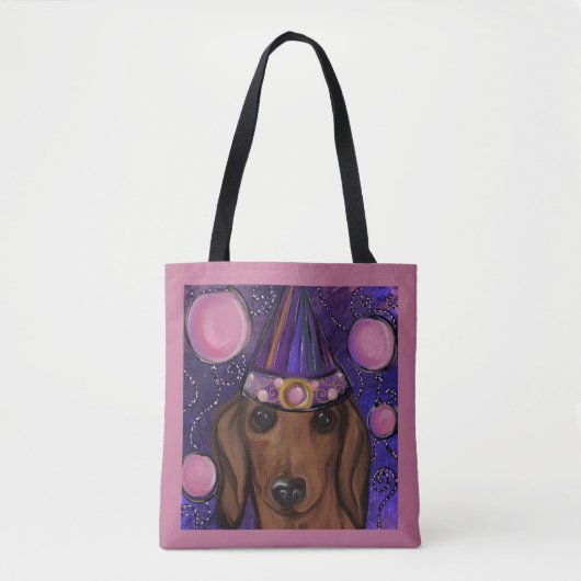 Rode Dachshund Tote Bag (Voorkant)