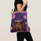 Rode Dachshund Tote Bag (Dichtbij)