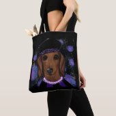 Rode Dachshund Tote Bag (Dichtbij)