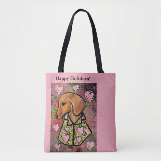 Rode Dachshund   Tote Bag (Voorkant)