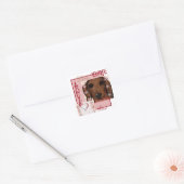 Rode Dachshund      Vierkante Sticker (Envelop)