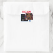 Rode Dachshund      Vierkante Sticker (Tas)