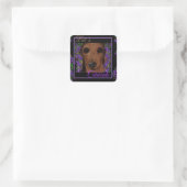 Rode Dachshund Vierkante Sticker (Tas)