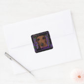 Rode Dachshund Vierkante Sticker (Envelop)