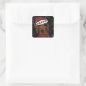 Rode Dachshund Vierkante Sticker (Tas)