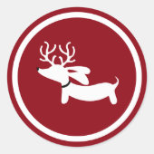 Rode Dachshund Wiener Dog Envelope Seal Ronde Sticker (Voorkant)