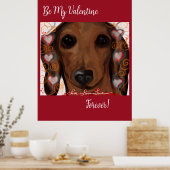 RODE DACHSUND            POSTER (Keuken)