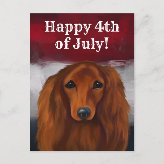 RODE DACKEL BRIEFKAART (Voorkant)