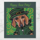 RODE DACKEL WIJN ETIKET (Enkel label)