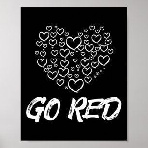 Rode Dag Go Red Heart Disease Awareness Gifts Vrou Poster