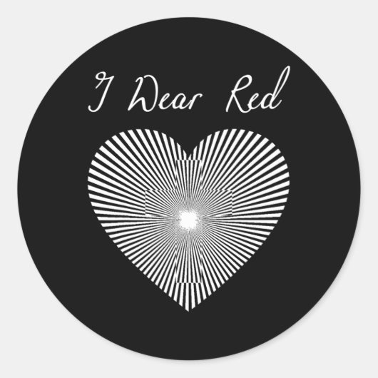 Rode Dag Hart Ribbon Kostuum Hart Ziekte Maand Ronde Sticker (Voorkant)