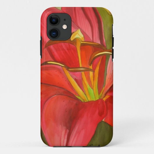 Rode dag lichtere waterverf bloem kunst Case-Mate iPhone case (Achterkant)