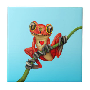 Rode dag van de diepzeekuikkikker van de suikerrie tegeltje