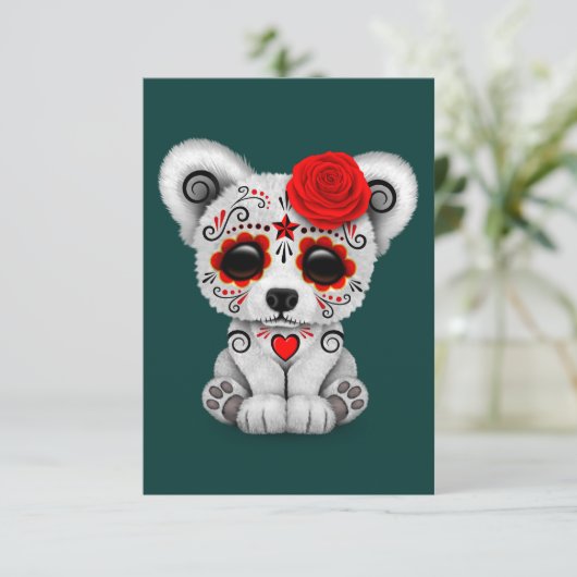 Rode dag van de dode Beer van de schedel Blauwgroe (Staand voorkant)