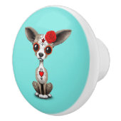 Rode Dag van de dode Chihuahua Keramische Knop (Rechts)