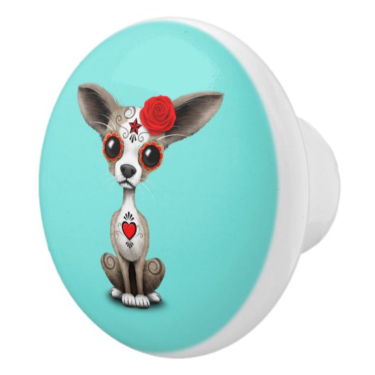 Rode Dag van de dode Chihuahua Keramische Knop (Rechts)