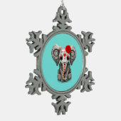 Rode Dag van de dode olifant Tin Sneeuwvlok Ornament (Links)