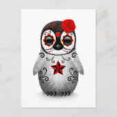 Rode dag van de dode suikerschedel Penguin White Briefkaart (Voorkant)