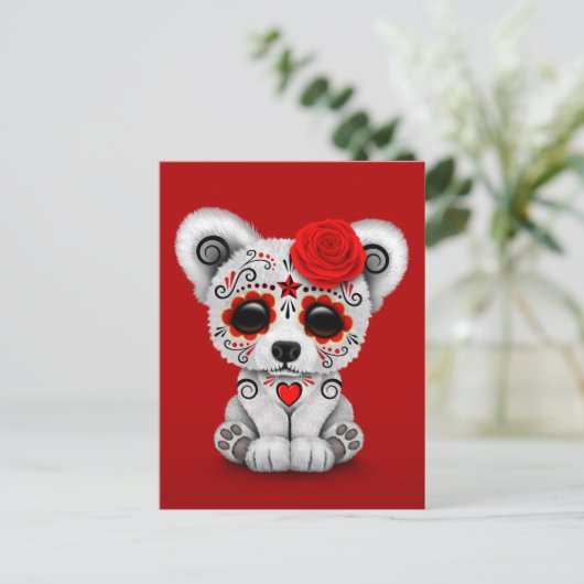 Rode Dag van het Beer van de Dode Suiker Briefkaart (Staand voorkant)