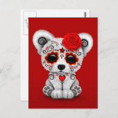 Rode Dag van het Beer van de Dode Suiker Briefkaart (Voorkant / Achterkant)