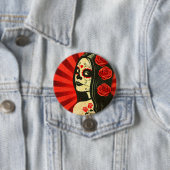 Rode Dag van het dode meisje Ronde Button 7,6 Cm (In situ)