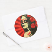Rode Dag van het dode meisje Ronde Sticker (Envelop)